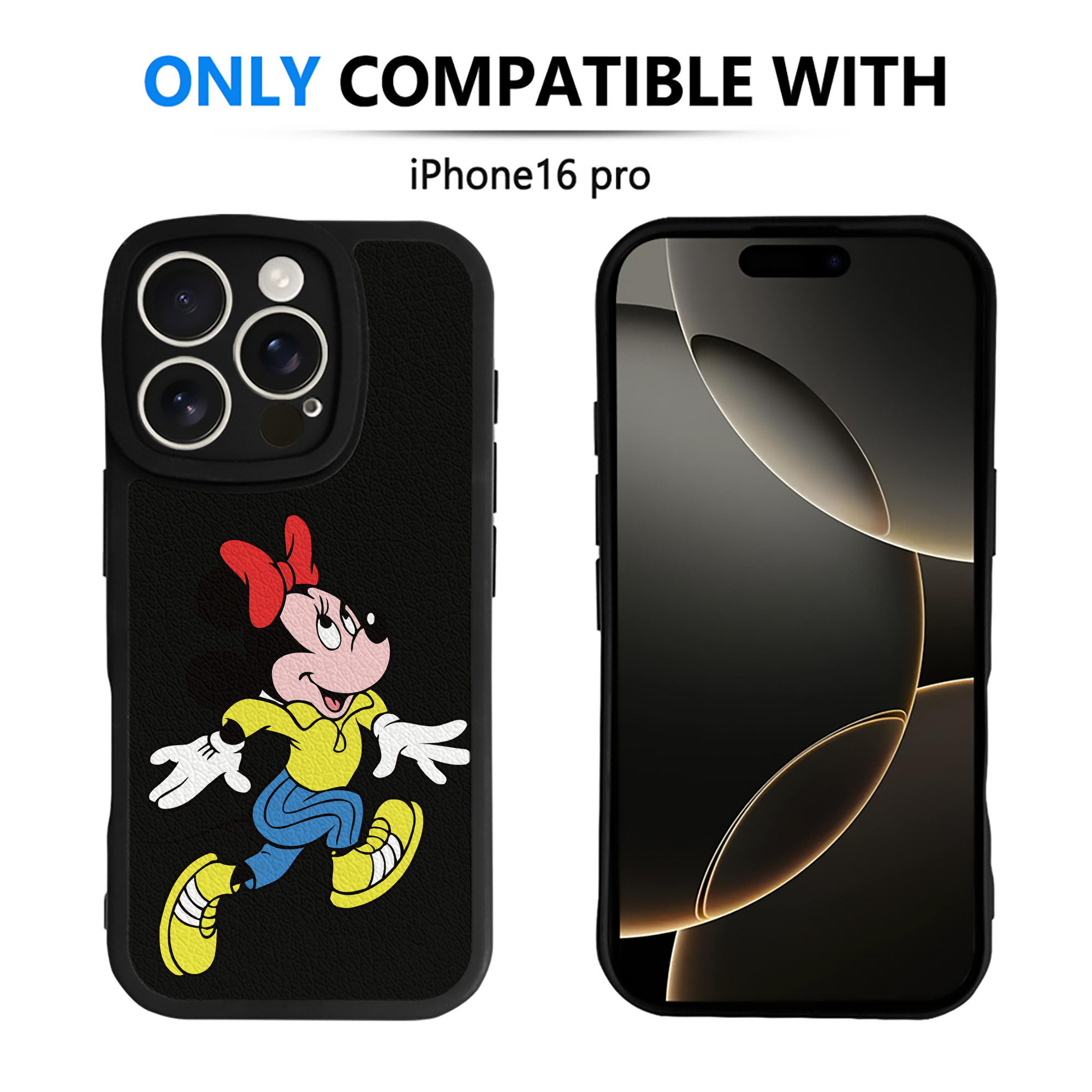 （画像用） ミッキーマウス Mickey Mouse 【iPhone 16シリーズ対応】シリコンスマホケース（レザー調） 材質：シリコン
